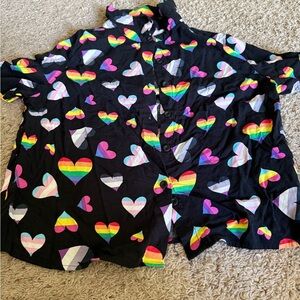 Spencer's Black Heart Patterned Top